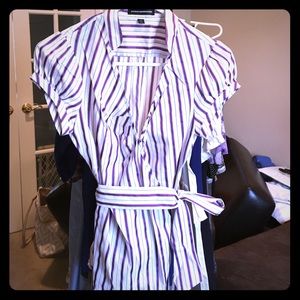 Express short sleeve wrap around shirt
