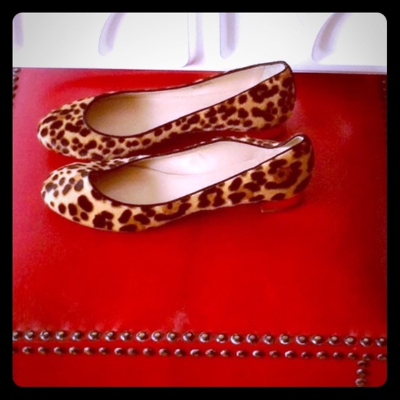 J. Crew Leopard Calf Hair Ballet Flats - Picture 1 of 4