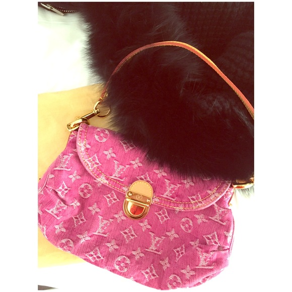 Magenta Denim Louis Vuitton Mini Pleaty