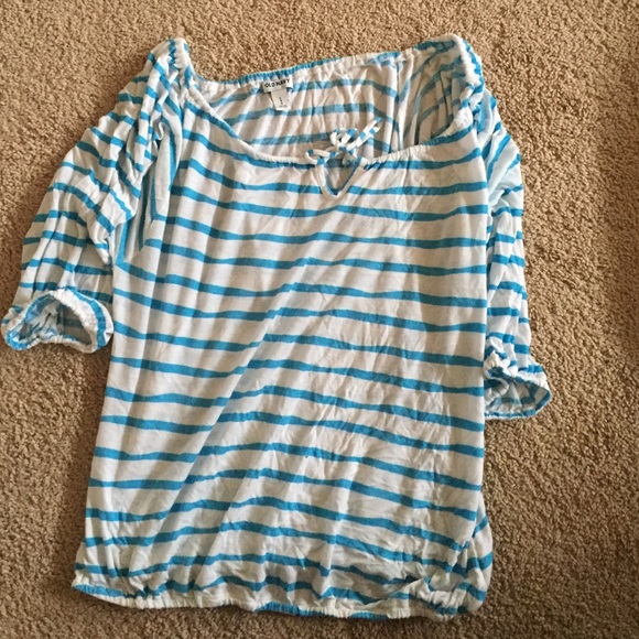 Blue and white half sleeve t shirt