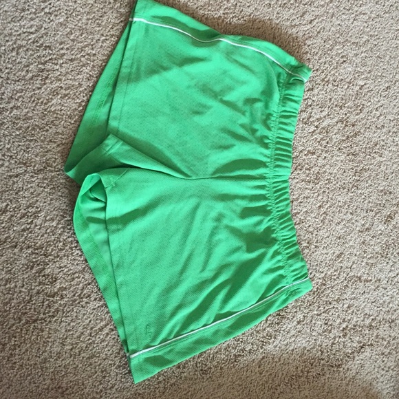 Green and white shorts