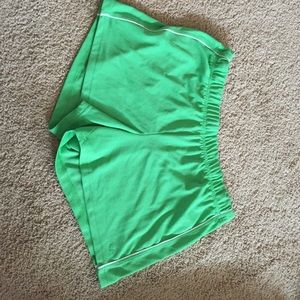 Green and white shorts