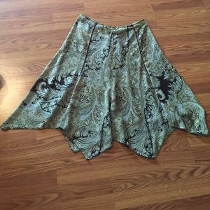 Green and brown skirt