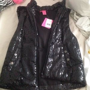 Black glitter vest