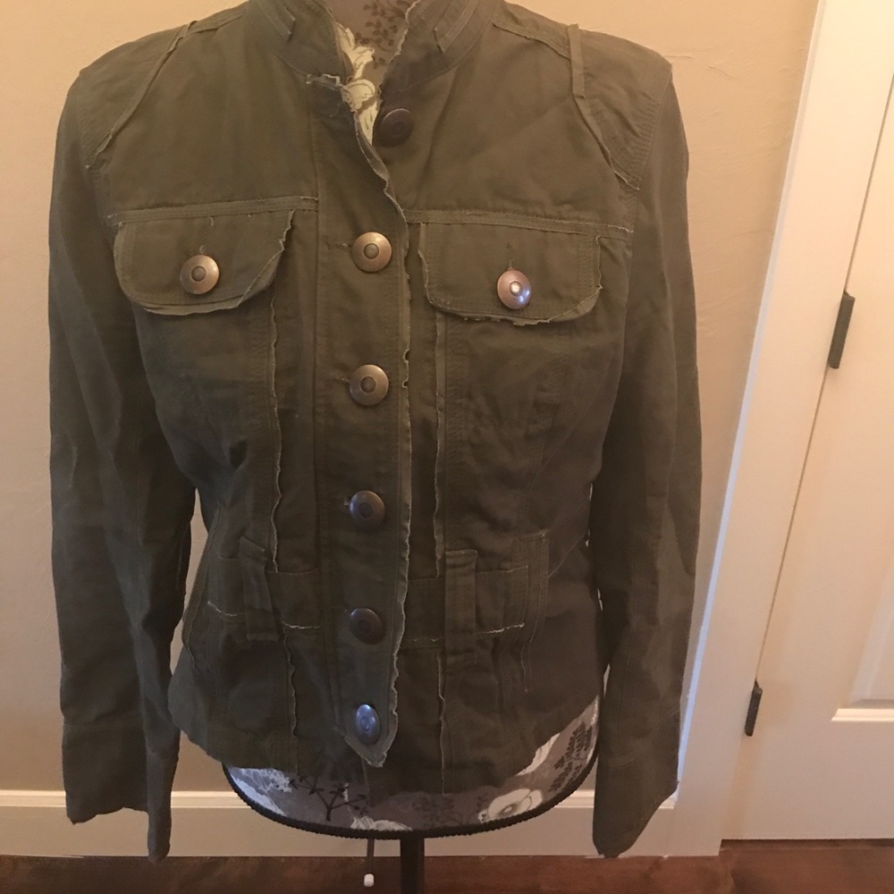 6-button Forest green military jacket