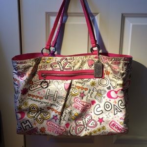 Printed Coach Tote