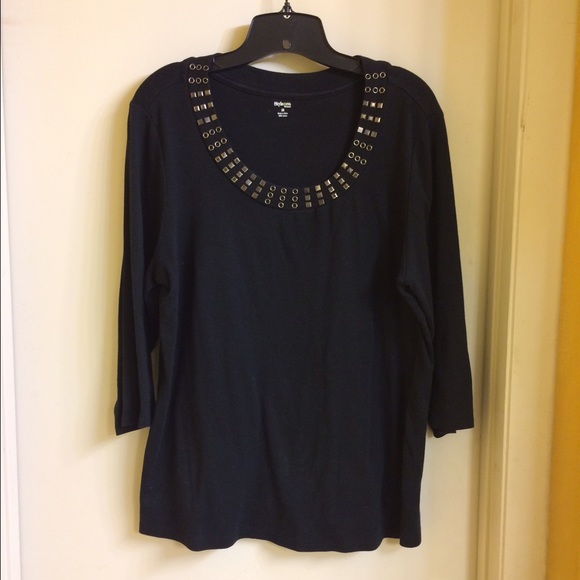 Style&Co black 3/4 sleeve top