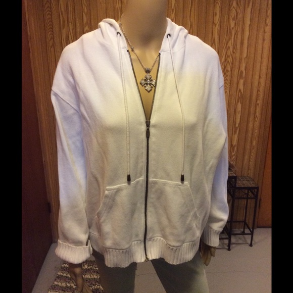 Liz Claiborne Hooded Zip Up Sweater. Sz L