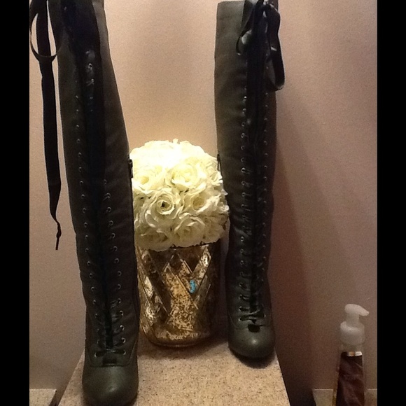 Green Thigh High Boots