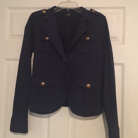 Navy knit blazer