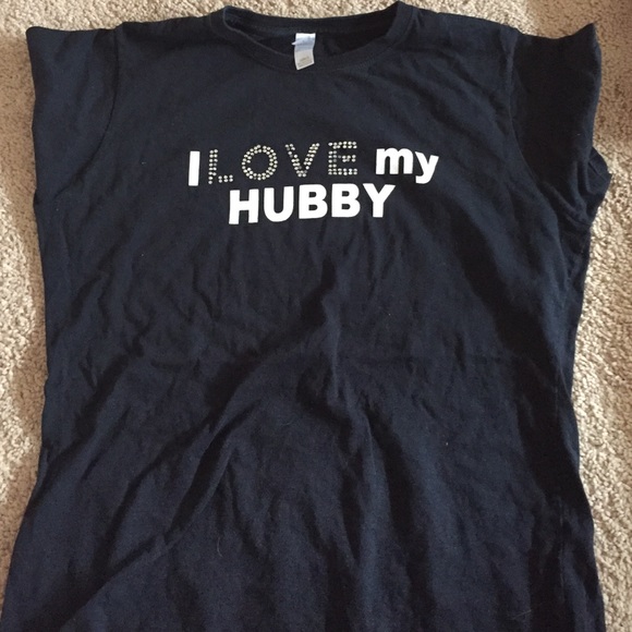 Black I love my hubby t shirt