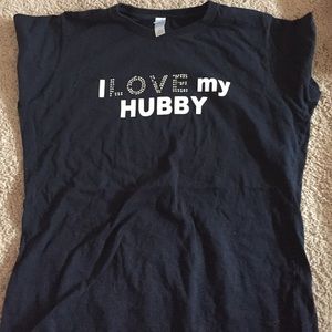 Black I love my hubby t shirt
