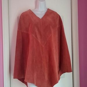 Dialogue Suede Poncho orange rust