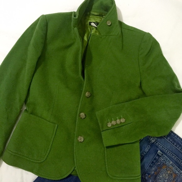 J. Crew Jackets & Blazers - J Crew green felted wool blazer jacket