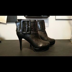 Black Platform Ankle Booties