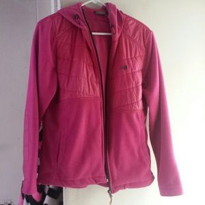 New balance pink zipper coat with hood