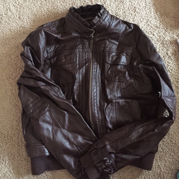 Brown leather jacket