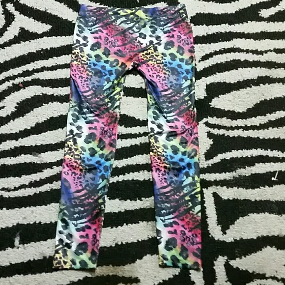 Rainbow animal print leggings