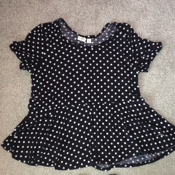 Polka dotted black & white shirt