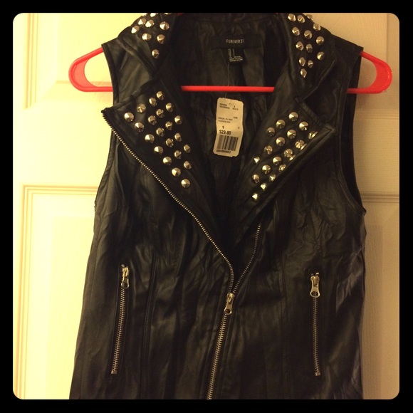 Forever21 studded pleather vest