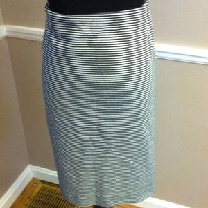 Striped midi skirt.