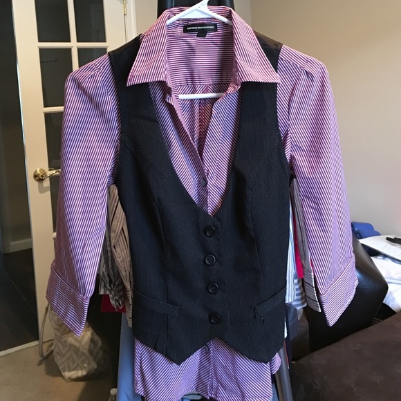 Express striped 3/4 button down - Picture 3 of 4