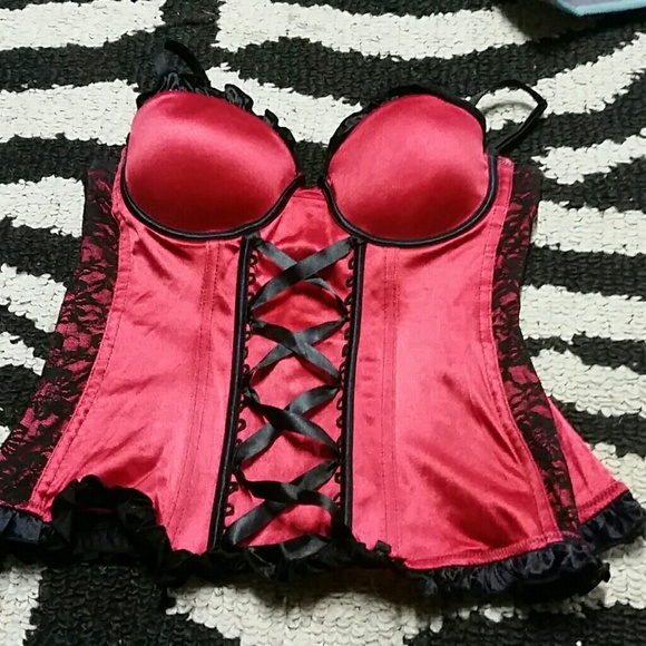 Red & black corset