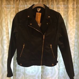 NWT H&M Waxed Denim Jacket