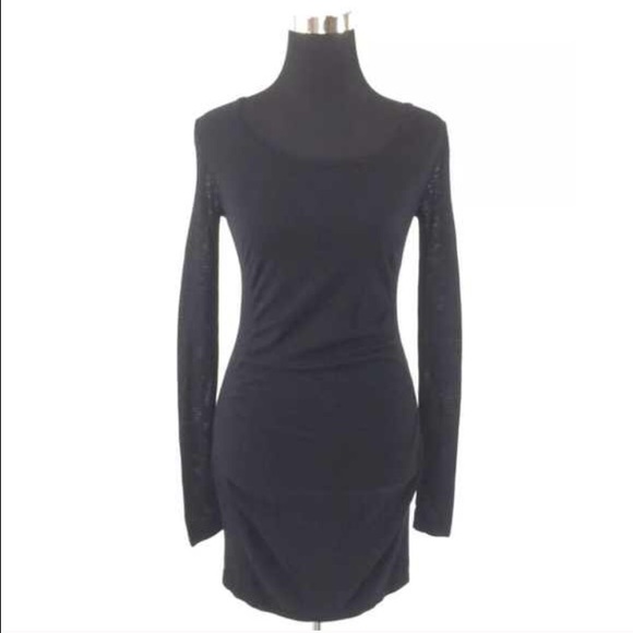 Express Black Exposed Zip Back Mini Dress - Picture 2 of 4