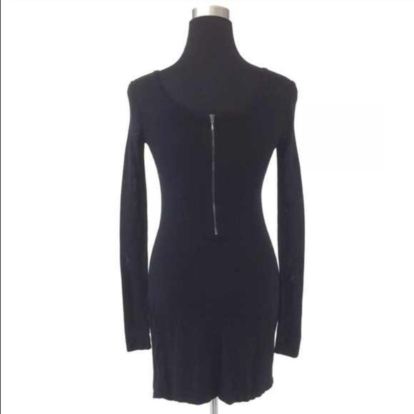 Express Black Exposed Zip Back Mini Dress - Picture 4 of 4