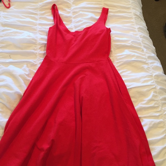 Bright red dress