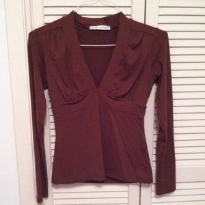 Susana Monaco long sleeve v neck top szM