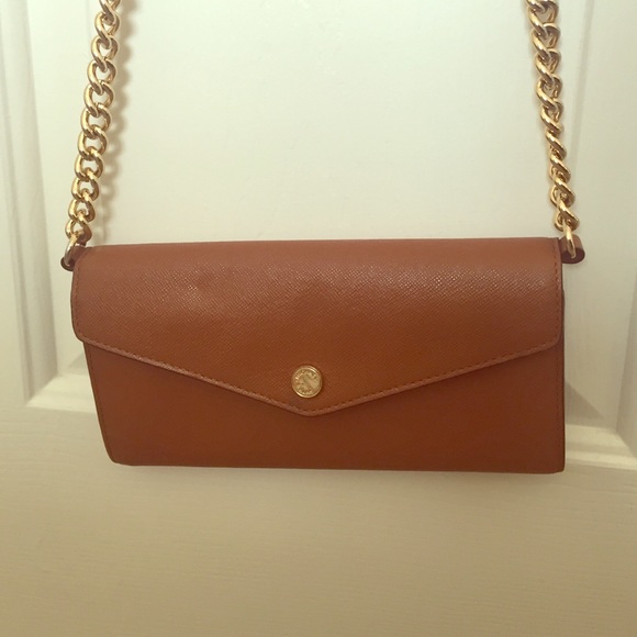 Michael Kors crossbody wallet in luggage