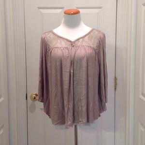 Forever21 gray Poncho flowy mesh top