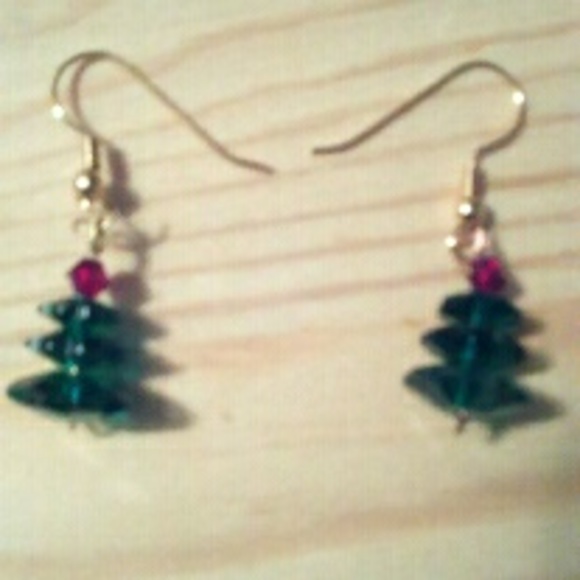 Swarozki Crystal Christmas tree earrings