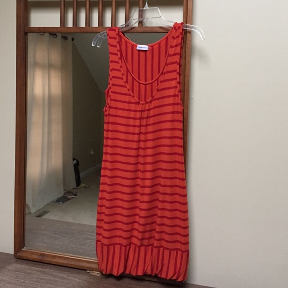 Calvin Klein striped orange dress