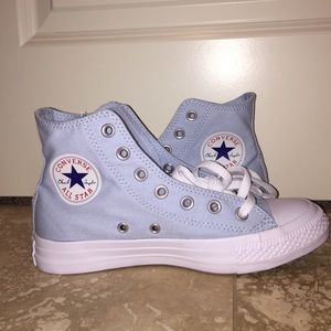 Light blue converse high tops