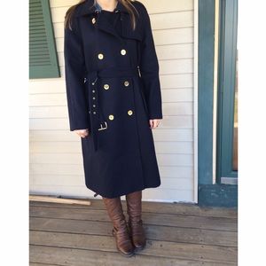 Navy Michael Kors Wool Coat