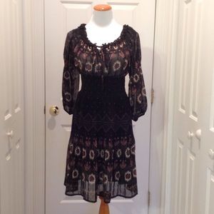 Zara black peasant dress