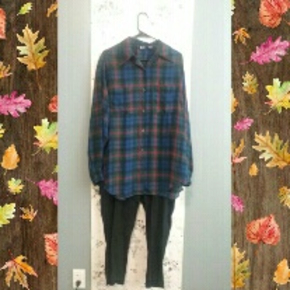 Sheer plaid button down - Picture 1 of 3
