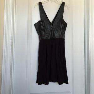 Mason leather and jersey combo dress