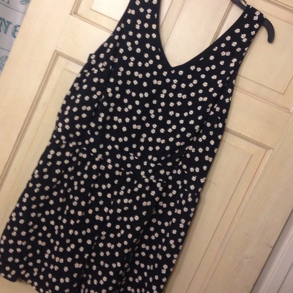 Black Daisy Print Romper