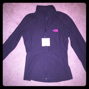 black w/pink north face jacket