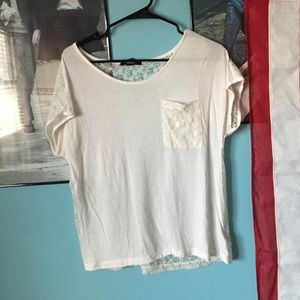 White lace back shirt
