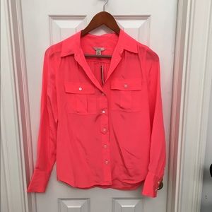 J Crew Silk Coral Blouse