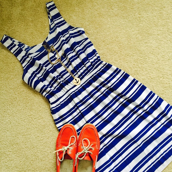 Francesca's Collections Dresses & Skirts - Blue striped nautical dress