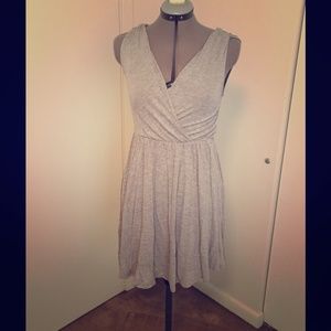 Vneck front and back gray dress