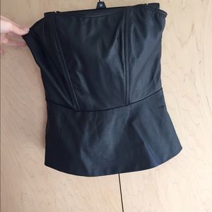 NWOT Express Black Strapless Leather
