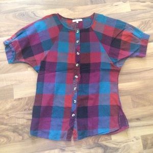 Women's size small button-up short sleeve shirt