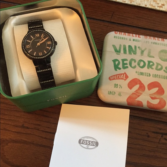 SOLD!!! Black & Rose Gold Fossil Watch! - Picture 2 of 3